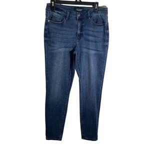 Judy Blue Relaxed Fit Stretch Blue Speckled Denim Jeans Mid-Rise